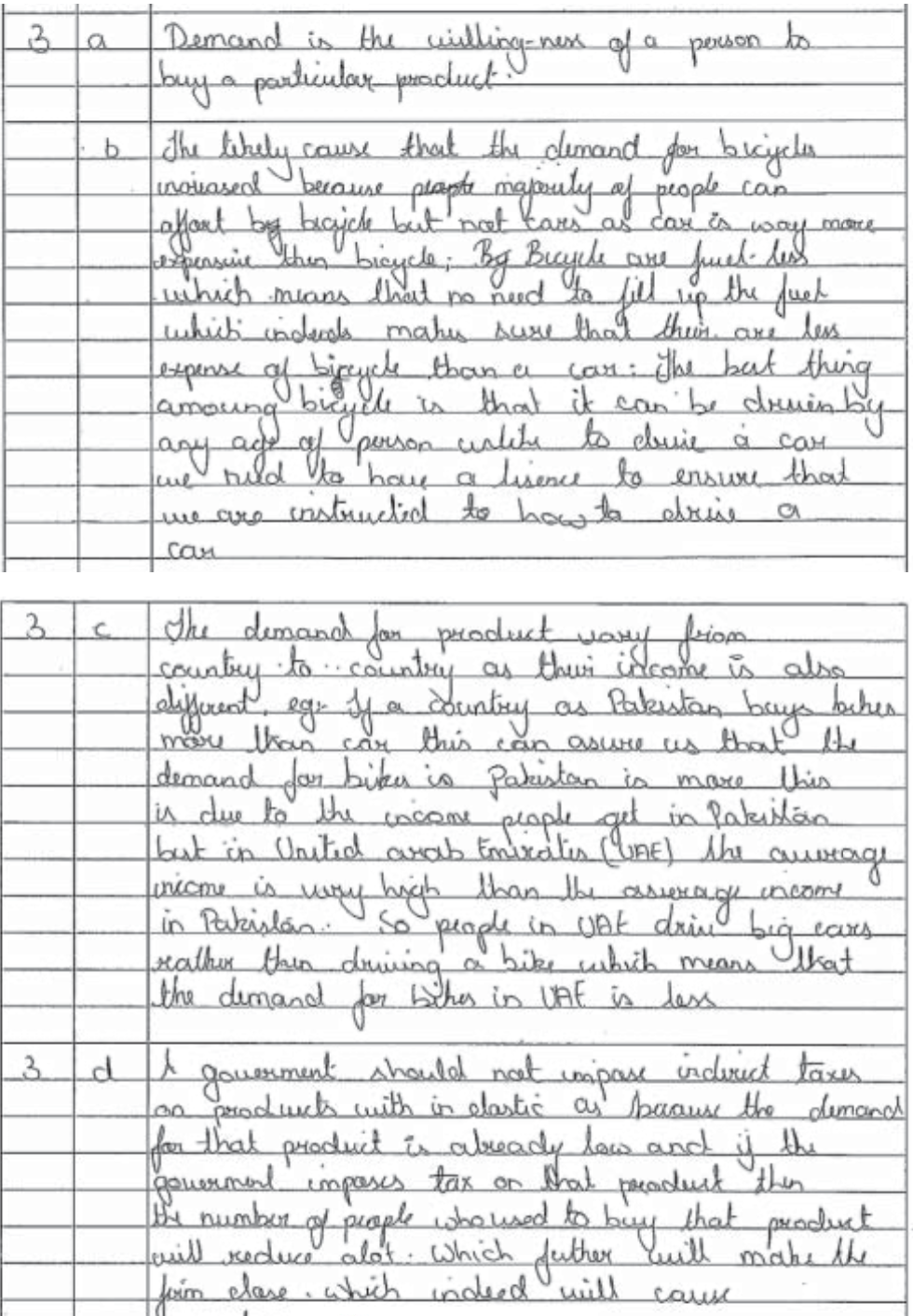 Example Candidate Responses (Standards Booklet)